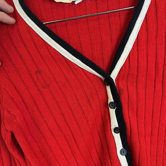 Vintage Red Cardigan with 76 Patch 80s1 - Picture 4 of 8